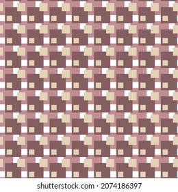 Vector geometric pattern in minimalistic style with brown elements isolated on a white background. Ornament for textiles, surfaces, packaging, paper.