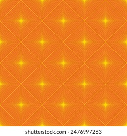 Vector. Geometric pattern on red background. Abstract design with perspective lines, shapes. Seamless colorful pattern.