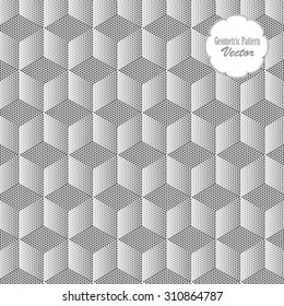 Vector geometric Pattern, Repeating with cube shape in hexagon background