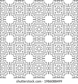 Vector geometric pattern. Repeating elements stylish background abstract ornament for wallpapers and backgrounds. Black and white colors.