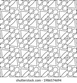 Vector geometric pattern. Repeating elements stylish background abstract ornament for wallpapers and backgrounds. Black and white colors.