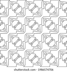 Vector geometric pattern. Repeating elements stylish background abstract ornament for wallpapers and backgrounds. Black and white colors.