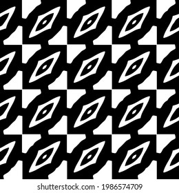 Vector geometric pattern. Repeating elements stylish background abstract ornament for wallpapers and backgrounds. Black and white colors.