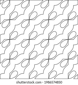 Vector geometric pattern. Repeating elements stylish background abstract ornament for wallpapers and backgrounds. Black and white colors.