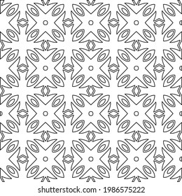 Vector geometric pattern. Repeating elements stylish background abstract ornament for wallpapers and backgrounds. Black and white colors.