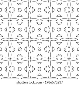 Vector geometric pattern. Repeating elements stylish background abstract ornament for wallpapers and backgrounds. Black and white colors.