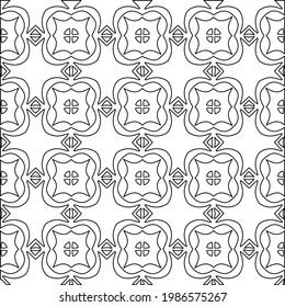 Vector geometric pattern. Repeating elements stylish background abstract ornament for wallpapers and backgrounds. Black and white colors.