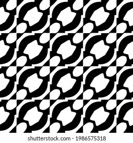 Vector geometric pattern. Repeating elements stylish background abstract ornament for wallpapers and backgrounds. Black and white colors.