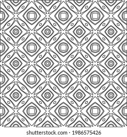 Vector geometric pattern. Repeating elements stylish background abstract ornament for wallpapers and backgrounds. Black and white colors.