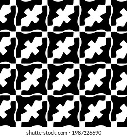 Vector geometric pattern. Repeating elements stylish background abstract ornament for wallpapers and backgrounds. Black and white colors.