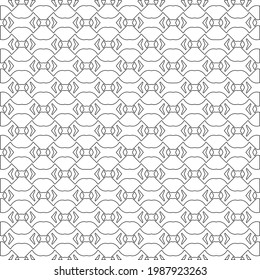 Vector geometric pattern. Repeating elements stylish background abstract ornament for wallpapers and backgrounds. Black and white colors.