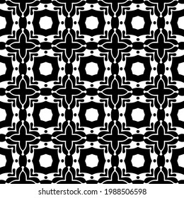 Vector geometric pattern. Repeating elements stylish background abstract ornament for wallpapers and backgrounds. Black and white colors.
