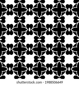 Vector geometric pattern. Repeating elements stylish background abstract ornament for wallpapers and backgrounds. Black and white colors.