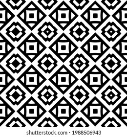 Vector geometric pattern. Repeating elements stylish background abstract ornament for wallpapers and backgrounds. Black and white colors.