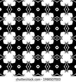 Vector geometric pattern. Repeating elements stylish background abstract ornament for wallpapers and backgrounds. Black and white colors.
