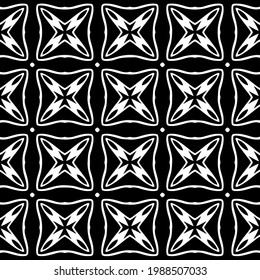 Vector geometric pattern. Repeating elements stylish background abstract ornament for wallpapers and backgrounds. Black and white colors.