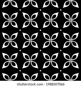 Vector geometric pattern. Repeating elements stylish background abstract ornament for wallpapers and backgrounds. Black and white colors.