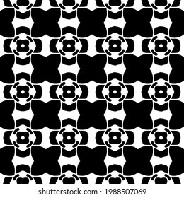 Vector geometric pattern. Repeating elements stylish background abstract ornament for wallpapers and backgrounds. Black and white colors.