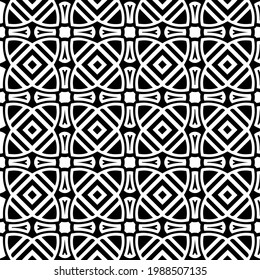 Vector geometric pattern. Repeating elements stylish background abstract ornament for wallpapers and backgrounds. Black and white colors.