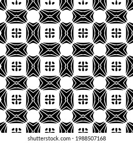 Vector geometric pattern. Repeating elements stylish background abstract ornament for wallpapers and backgrounds. Black and white colors.