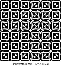 Vector geometric pattern. Repeating elements stylish background abstract ornament for wallpapers and backgrounds. Black and white colors.