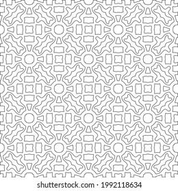 Vector geometric pattern. Repeating elements stylish background abstract ornament for wallpapers and backgrounds. Black and white colors.