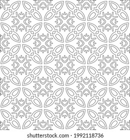 Vector geometric pattern. Repeating elements stylish background abstract ornament for wallpapers and backgrounds. Black and white colors.