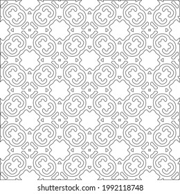 Vector geometric pattern. Repeating elements stylish background abstract ornament for wallpapers and backgrounds. Black and white colors.