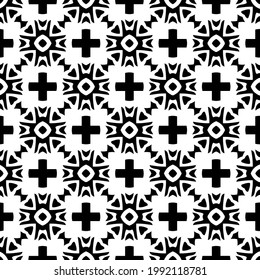 Vector geometric pattern. Repeating elements stylish background abstract ornament for wallpapers and backgrounds. Black and white colors.