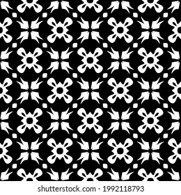 Vector geometric pattern. Repeating elements stylish background abstract ornament for wallpapers and backgrounds. Black and white colors.