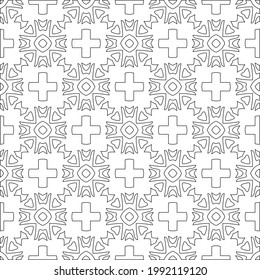 Vector geometric pattern. Repeating elements stylish background abstract ornament for wallpapers and backgrounds. Black and white colors.