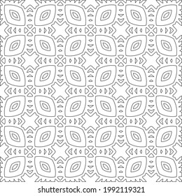 Vector geometric pattern. Repeating elements stylish background abstract ornament for wallpapers and backgrounds. Black and white colors.