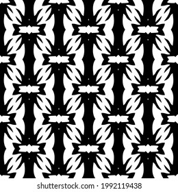 Vector geometric pattern. Repeating elements stylish background abstract ornament for wallpapers and backgrounds. Black and white colors.
