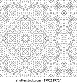 Vector geometric pattern. Repeating elements stylish background abstract ornament for wallpapers and backgrounds. Black and white colors.