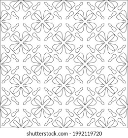 Vector geometric pattern. Repeating elements stylish background abstract ornament for wallpapers and backgrounds. Black and white colors.