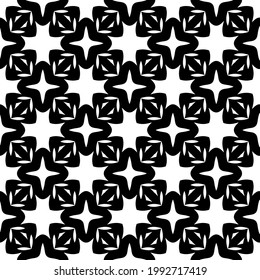 Vector geometric pattern. Repeating elements stylish background abstract ornament for wallpapers and backgrounds. Black and white colors.