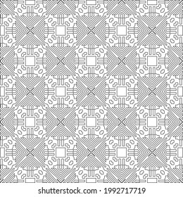 Vector geometric pattern. Repeating elements stylish background abstract ornament for wallpapers and backgrounds. Black and white colors.