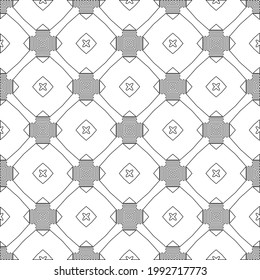 Vector geometric pattern. Repeating elements stylish background abstract ornament for wallpapers and backgrounds. Black and white colors.