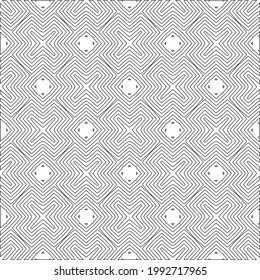 Vector geometric pattern. Repeating elements stylish background abstract ornament for wallpapers and backgrounds. Black and white colors.