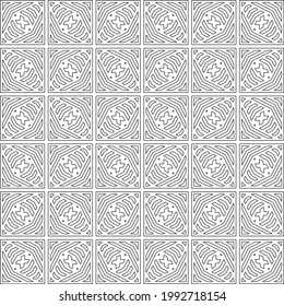 Vector geometric pattern. Repeating elements stylish background abstract ornament for wallpapers and backgrounds. Black and white colors.
