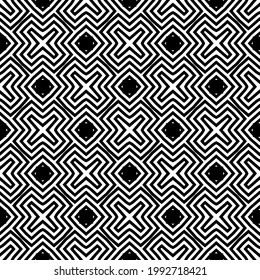 Vector geometric pattern. Repeating elements stylish background abstract ornament for wallpapers and backgrounds. Black and white colors.
