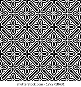 Vector geometric pattern. Repeating elements stylish background abstract ornament for wallpapers and backgrounds. Black and white colors.
