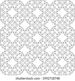 Vector geometric pattern. Repeating elements stylish background abstract ornament for wallpapers and backgrounds. Black and white colors.