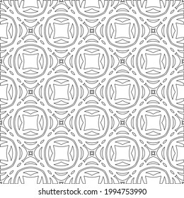 Vector geometric pattern. Repeating elements stylish background abstract ornament for wallpapers and backgrounds. Black and white colors.