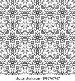 Vector geometric pattern. Repeating elements stylish background abstract ornament for wallpapers and backgrounds. Black and white colors