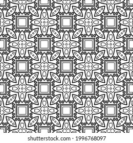 Vector geometric pattern. Repeating elements stylish background abstract ornament for wallpapers and backgrounds. Black and white colors