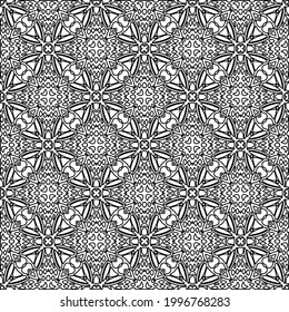 Vector geometric pattern. Repeating elements stylish background abstract ornament for wallpapers and backgrounds. Black and white colors