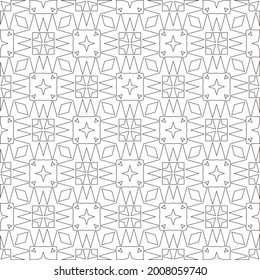 Vector geometric pattern. Repeating elements stylish background abstract ornament for wallpapers and backgrounds. Black and white pattern.