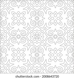 Vector geometric pattern. Repeating elements stylish background abstract ornament for wallpapers and backgrounds. Black and white pattern.