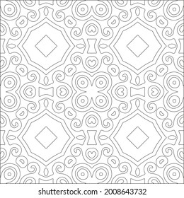 Vector geometric pattern. Repeating elements stylish background abstract ornament for wallpapers and backgrounds. Black and white pattern.